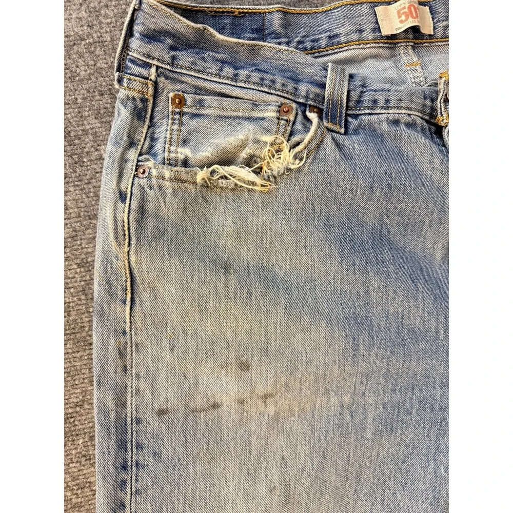 Levi's‎ 501 Vintage Mens Jeans 36x30 Button Fly Red Tab Distressed Straight Leg